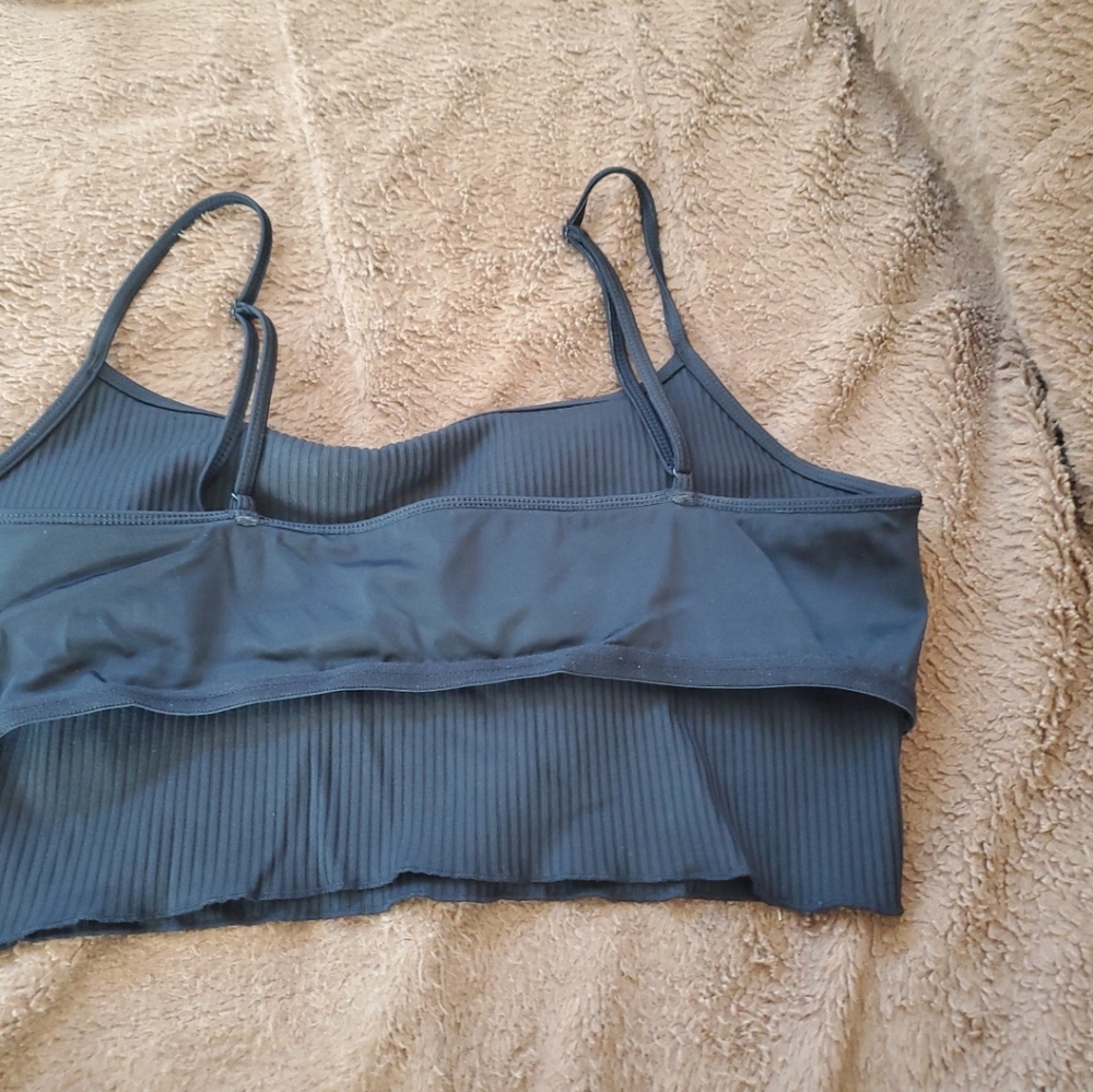 L.A. Hearts by PacSun Ribbed Cropped Swim Tankini Swim Top Swimsuit - Picture 5 of 6